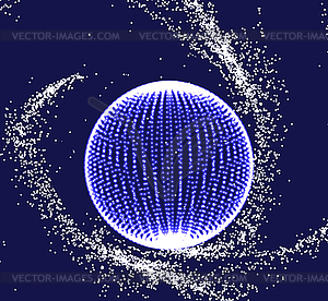 Abstract 3D sphere spiral shape - vector clip art