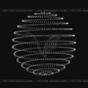 Abstract 3D sphere spiral shape - vector image