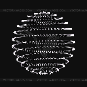 Abstract 3D sphere spiral shape - vector clip art