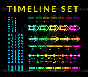 Timeline infographic set - vector clip art