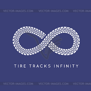 Tire Tracks in Infinity Form - vector image