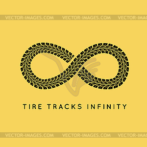 Tire Tracks in Infinity Form - vector clipart