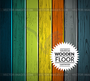 Colorful wooden background - vector image
