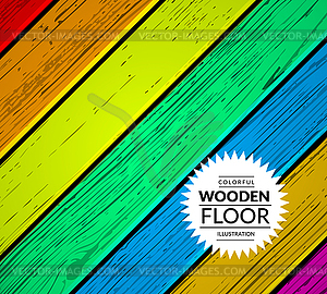 Colorful wooden background - vector clipart