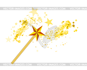 Magic wand with magic stars - vector image