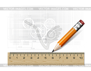 Technology blueprint abstract design - vector clip art