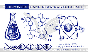 Чертеж химия руки - изображение в векторе / векторный клипарт