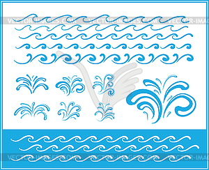 Set of wave symbols for design - vector clipart