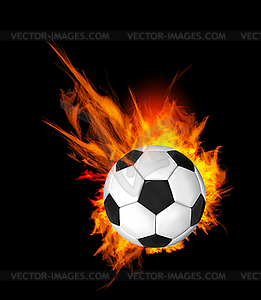 Soccer Ball on Fire - vector clipart