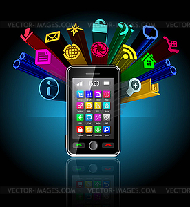 Touchscreen smartphone - vector clip art