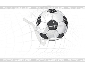 Soccer Ball in goal net - vector clip art