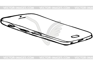 Sketch of touchscreen mobile phone - vector clipart / vector image