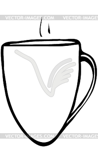 Sketch of porcelain coffee cup - vector image