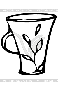 Sketch of porcelain coffee cup - vector clip art