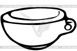 Sketch of porcelain coffee cup - vector clipart