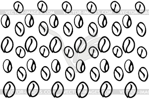 Background scattered coffee beans - vector clip art