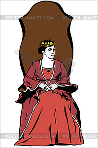 Королева носить корону - векторное изображение