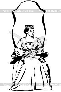 Queen wearing crown - vector clip art