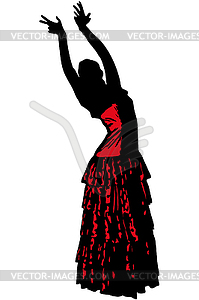 Sketch of girl in dance pose Flamenco - royalty-free vector image