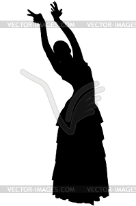 Sketch of girl in dance pose Flamenco - vector clipart