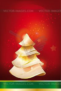 Greeting card with Christmas tree - royalty-free vector image