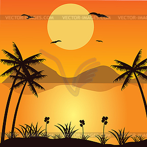 Tropical landscape - vector clip art