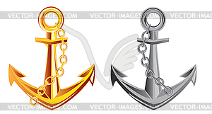 Two anchors - vector image