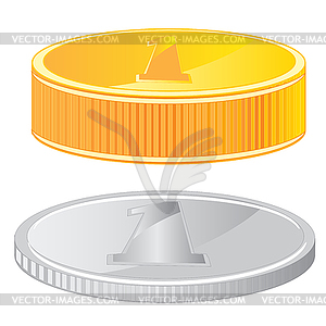 Two coins - royalty-free vector clipart
