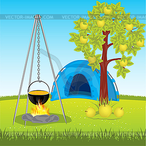 Rest on nature - vector image