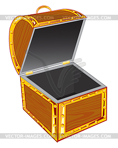 Wooden coffer - vector image