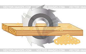 Scrap of board by saw - vector clipart