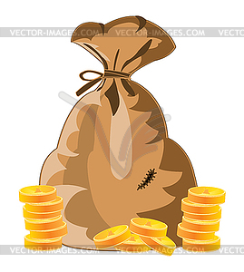 Bag with money - vector image