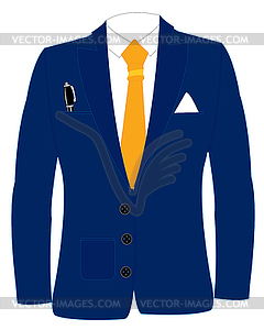 Blue suit and tie - vector image