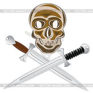 Two sword and skull - vector clipart