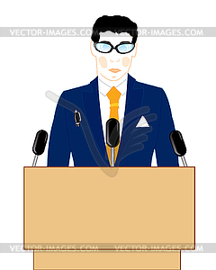 Man on tribune - vector EPS clipart