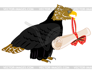 Eagle with paper retinue - vector image