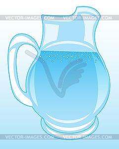 Pitcher with clean drinking water - vector clipart