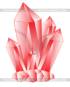 Red stone crystal - vector image