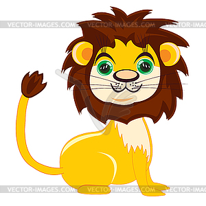 Cartoon nice lion - vector clipart