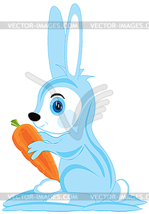 Hare with carrot - vector image