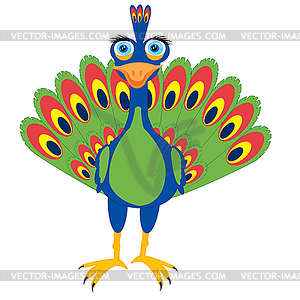 Bird peacock - stock vector clipart