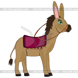 Cartoon animal burro - vector image