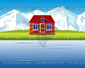 Lodge in mountain high - vector clipart