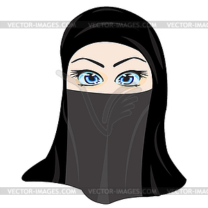 Making look younger girl in hijab - vector image