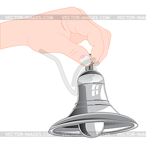 Bell in hand - vector image