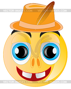 Smile in hat - stock vector clipart