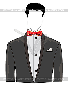 Festive suit with bow - vector clipart