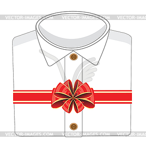 Blanching shirt in gift - vector clipart