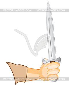 Sharp blade in hand of person - vector clip art