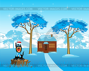 Lodge in wood - vector clipart